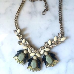 J. Crew statement Art Deco bib necklace gold and crystals details 💖